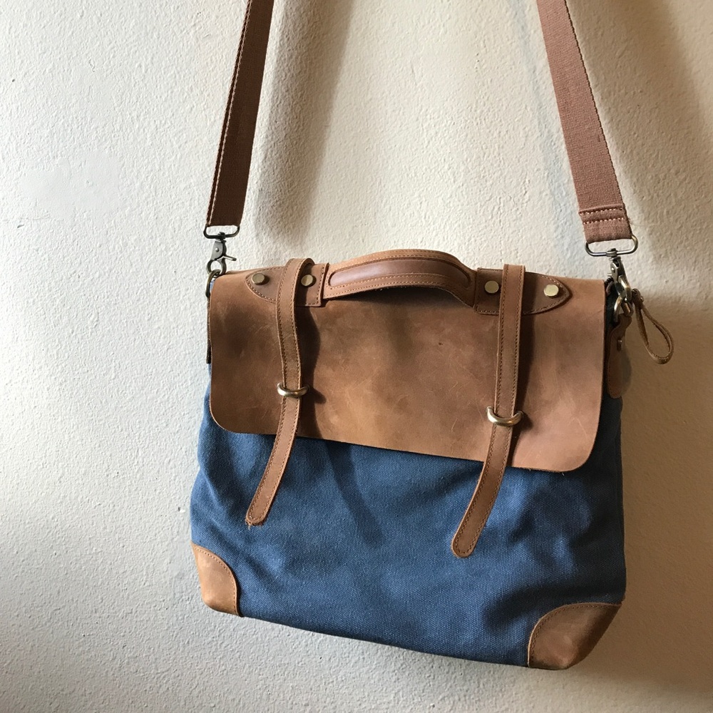 Leather + Canvas messenger Bag